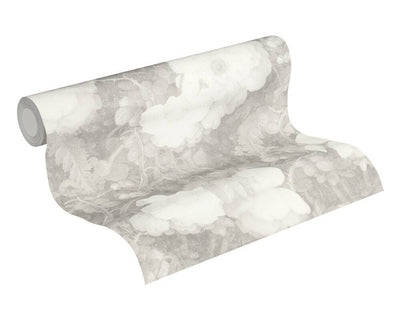 product image for Mary Floral Wallpaper in Grey and White by BD Wall 58