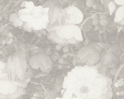 product image for Mary Floral Wallpaper in Grey and White by BD Wall 74