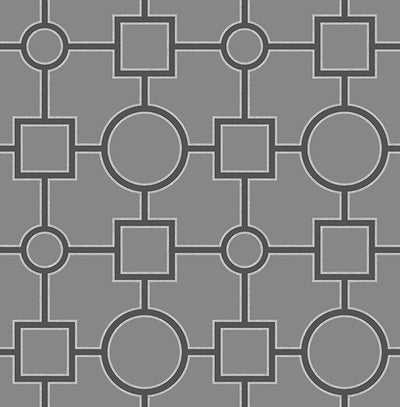product image for Matrix Black Geometric Wallpaper from the Symetrie Collection by Brewster Home Fashions 93