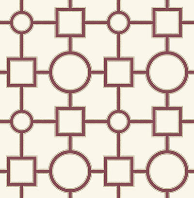 product image of Matrix Burgundy Geometric Wallpaper from the Symetrie Collection by Brewster Home Fashions 585