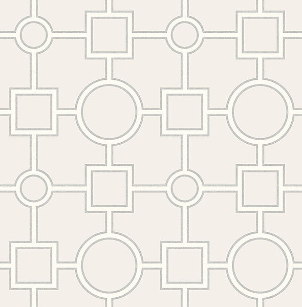 media image for Matrix Light Grey Geometric Wallpaper from the Symetrie Collection by Brewster Home Fashions 231