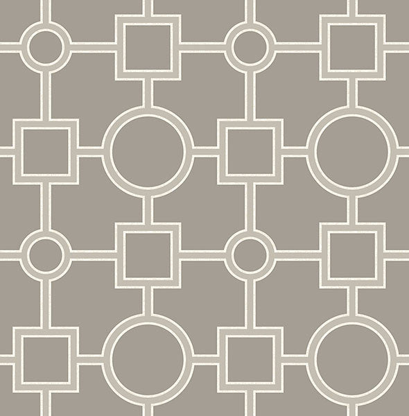 media image for sample matrix taupe geometric wallpaper from the symetrie collection by brewster home fashions 1 212