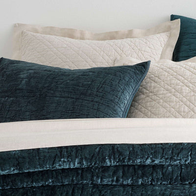product image of matte velvet juniper quilted sham by annie selke q239juse 1 561