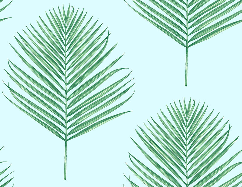 media image for sample maui palm peel and stick wallpaper in celeste and jade from the luxe haven collection by lillian august 1 22