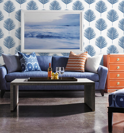 product image for Maui Palm Peel-and-Stick Wallpaper in Coastal Blue from the Luxe Haven Collection by Lillian August 89
