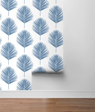 product image for Maui Palm Peel-and-Stick Wallpaper in Coastal Blue from the Luxe Haven Collection by Lillian August 20