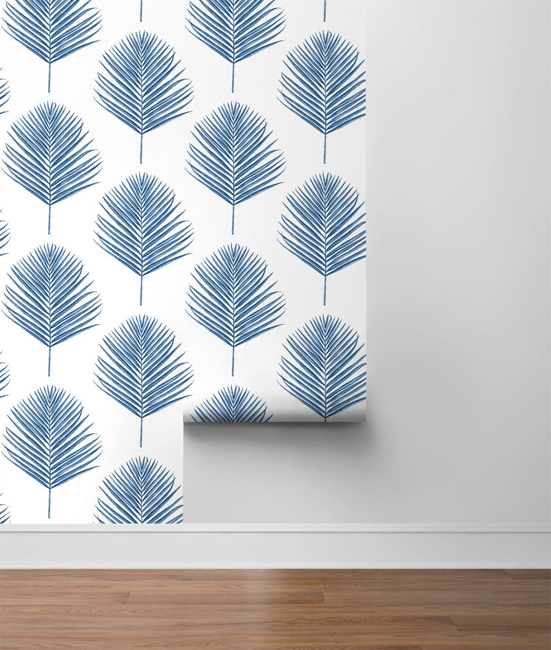 media image for Maui Palm Peel-and-Stick Wallpaper in Coastal Blue from the Luxe Haven Collection by Lillian August 217
