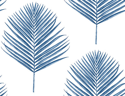 product image for Maui Palm Peel-and-Stick Wallpaper in Coastal Blue from the Luxe Haven Collection by Lillian August 8