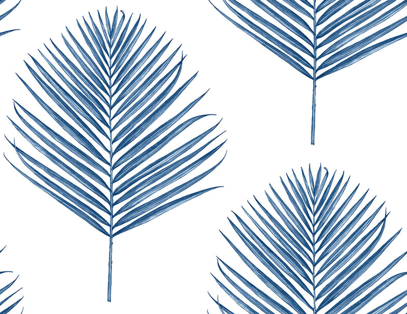media image for Maui Palm Peel-and-Stick Wallpaper in Coastal Blue from the Luxe Haven Collection by Lillian August 249