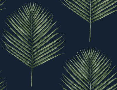 product image of Maui Palm Peel-and-Stick Wallpaper in Midnight Blue and Paradise Green from the Luxe Haven Collection by Lillian August 550