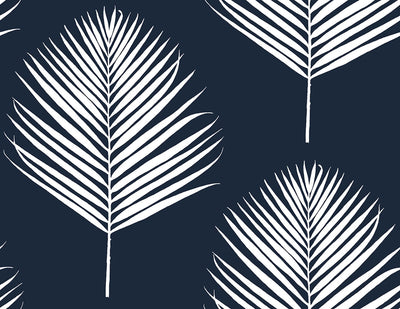 product image of Maui Palm Peel-and-Stick Wallpaper in Midnight Blue and White from the Luxe Haven Collection by Lillian August 519