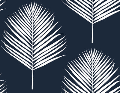 product image of Maui Palm Peel-and-Stick Wallpaper in Midnight Blue and White from the Luxe Haven Collection by Lillian August 519