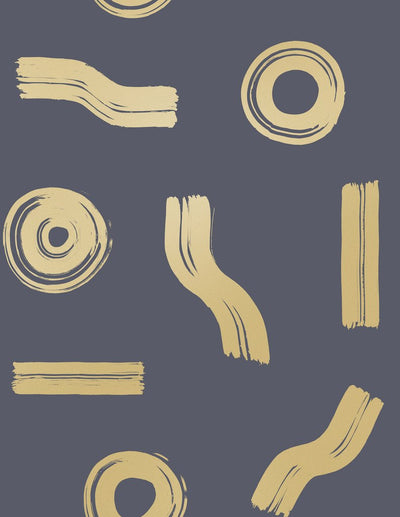 product image for Maxi Wallpaper in Gold on Charcoal design by Thatcher Studio 36