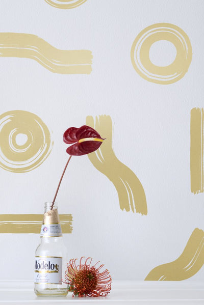 product image for Maxi Wallpaper in Gold on Cream design by Thatcher Studio 51