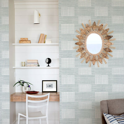 product image for Maxwell Geometric Wallpaper in Aqua from the Bluebell Collection by Brewster Home Fashions 80