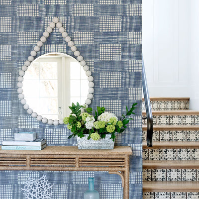 product image for Maxwell Geometric Wallpaper in Blue from the Bluebell Collection by Brewster Home Fashions 35