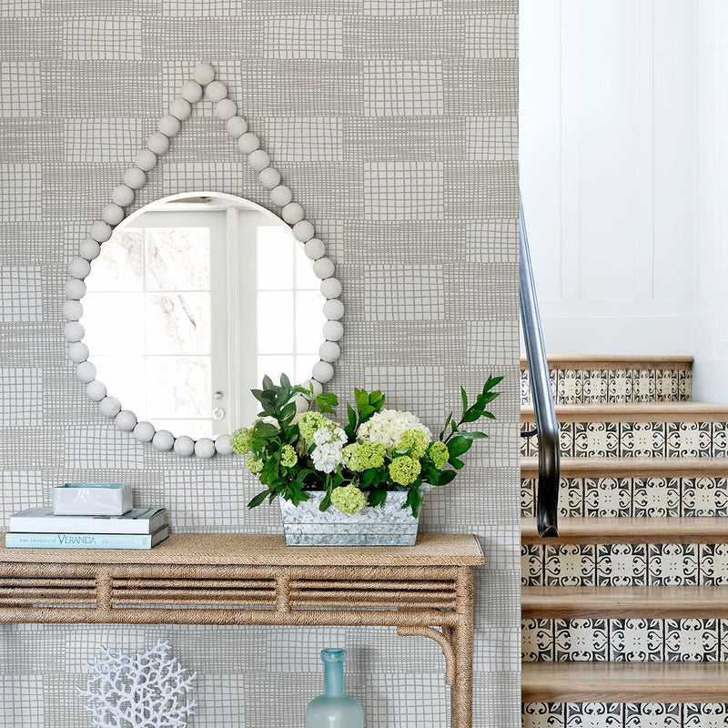 media image for Maxwell Geometric Wallpaper in Grey from the Bluebell Collection by Brewster Home Fashions 283