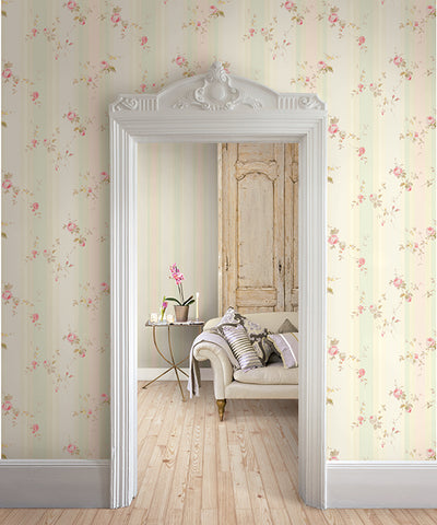 product image for May's Stripe Wallpaper from the Watercolor Florals Collection by Mayflower Wallpaper 94