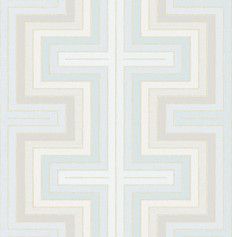 media image for sample maze wallpaper in turquoise from the sanctuary collection by mayflower wallpaper 1 225