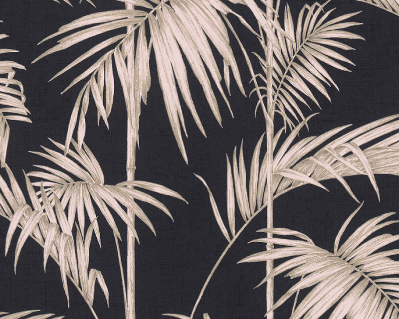media image for Medina Deco Floral Wallpaper in Black and Bronze by BD Wall 295