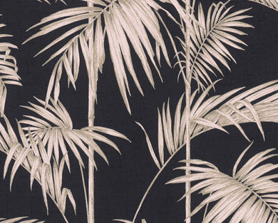 product image of sample medina deco floral wallpaper in black and bronze by bd wall 1 561