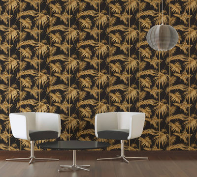 product image for medina deco floral wallpaper in brown black and gold by bd wall 3 23