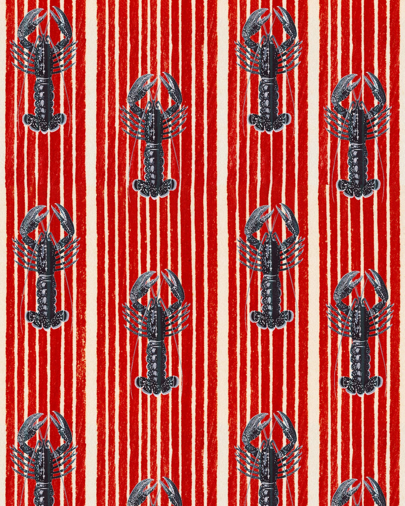 media image for Mediterranean Lobsters Wallpaper in Red from the Sundance Villa Collection by Mind the Gap 292