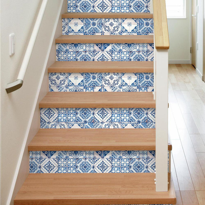 media image for Mediterranean Tile Peel & Stick Wallpaper in Blue by RoomMates for York Wallcoverings 234