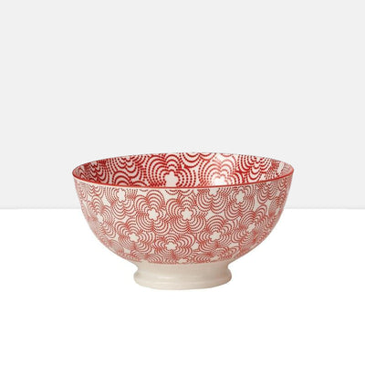 product image of kiri porcelain medium bowl in red w red trim design by torre tagus 1 526