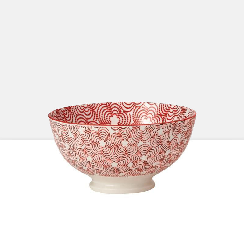 media image for kiri porcelain medium bowl in red w red trim design by torre tagus 1 293