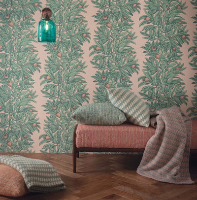 product image for Medlar Wallpaper in Blush and Mint from the Mansfield Park Collection by Osborne & Little 2