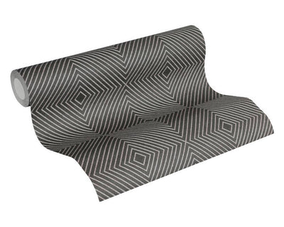 product image for Megan Deco Stripes Wallpaper in Grey and Silver by BD Wall 32