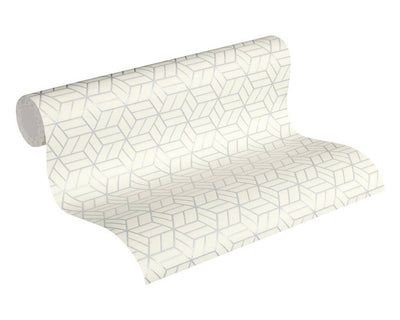 product image for Melina Geo Wallpaper in Grey, Ivory, and Metallic by BD Wall 94