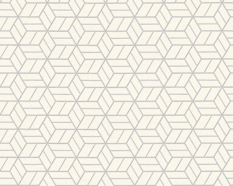 media image for Melina Geo Wallpaper in Grey, Ivory, and Metallic by BD Wall 290
