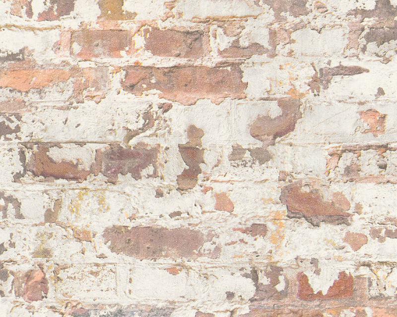 media image for Melinda Cottage Brick Wallpaper in Grey and Orange by BD Wall 235