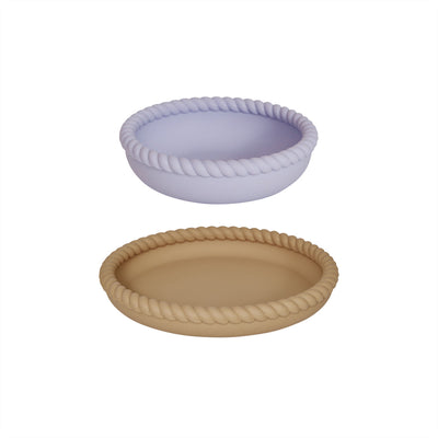 product image of mellow plate and bowl in light rubber and lavender 1 56