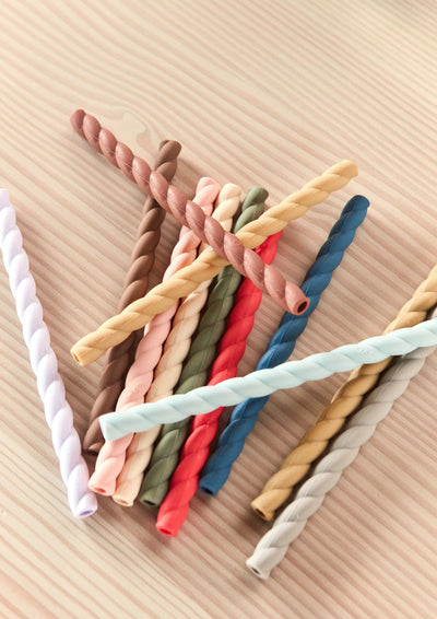 product image for mellow silicone straw set caramel blue 3 67