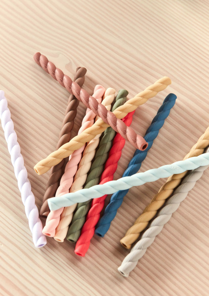 media image for mellow silicone straw set caramel blue 3 20