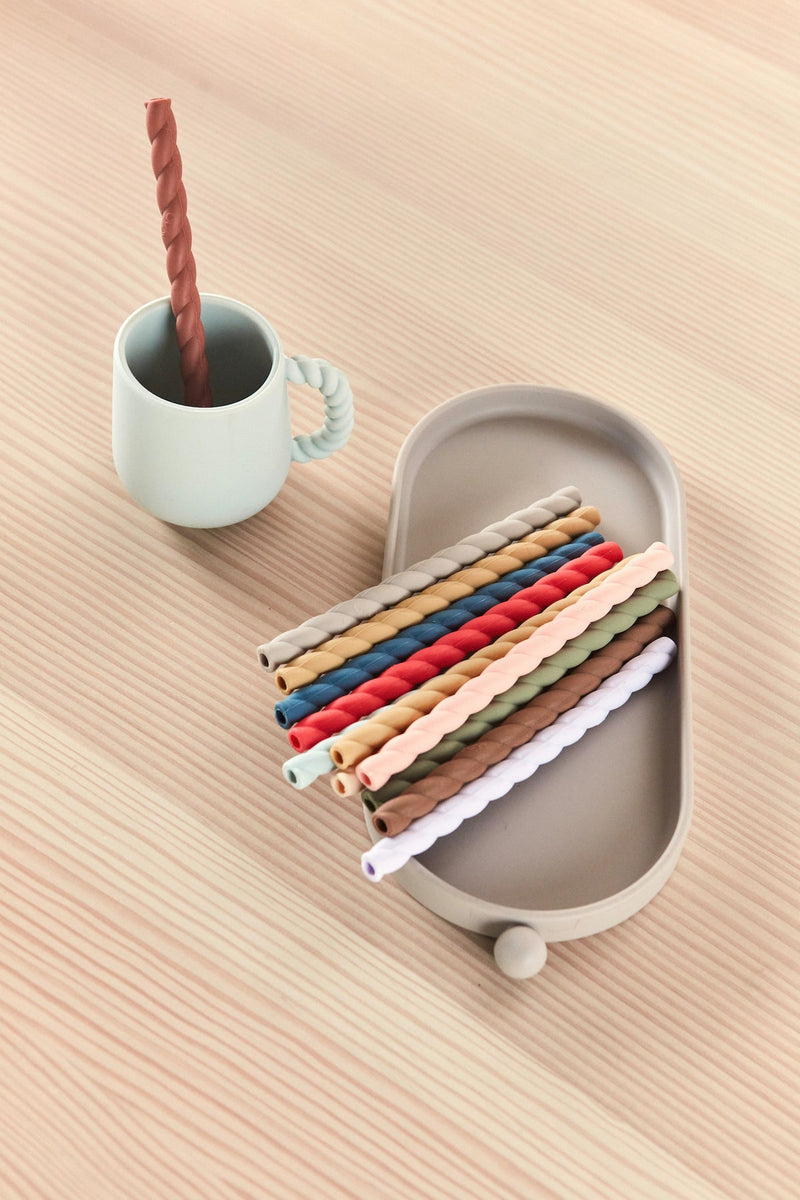 media image for mellow silicone straw set caramel blue 2 230