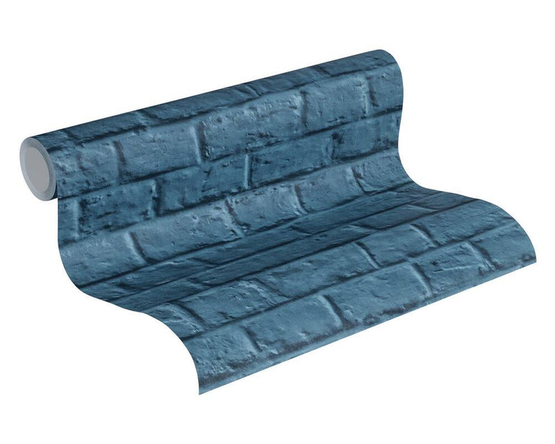 media image for Melora Faux Brick Wallpaper in Blue by BD Wall 250