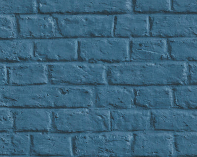 product image of Melora Faux Brick Wallpaper in Blue by BD Wall 546