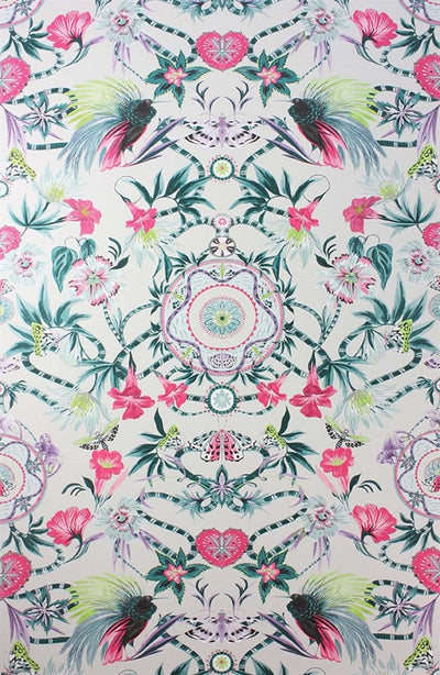 product image for Menagerie Wallpaper in Cerise and Teal by Matthew Williamson for Osborne & Little 39
