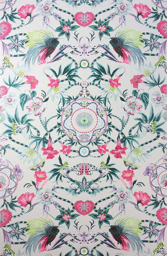 media image for Menagerie Wallpaper in Cerise and Teal by Matthew Williamson for Osborne & Little 28
