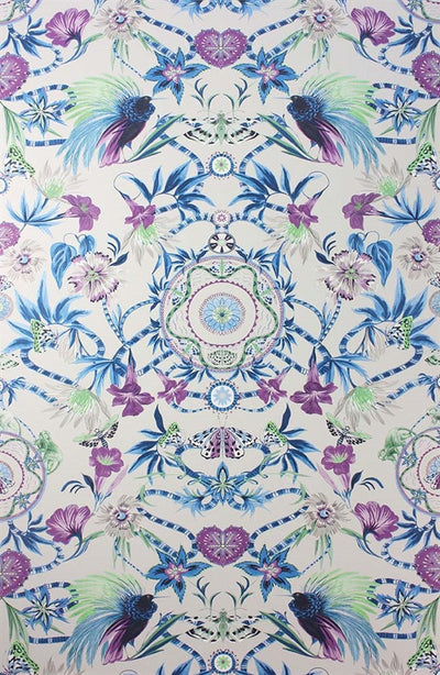 product image for Menagerie Wallpaper in Persian Blue and Lilac by Matthew Williamson for Osborne & Little 7