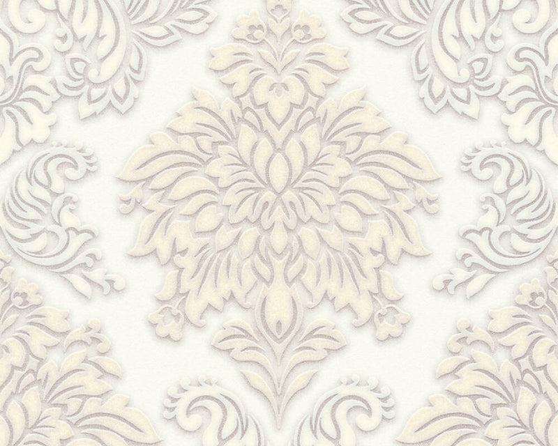 media image for sample meredith classic baroque wallpaper in beige grey and metallic by bd wall 1 240