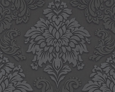 product image for Meredith Classic Baroque Wallpaper in Black, Grey, and Metallic by BD Wall 88