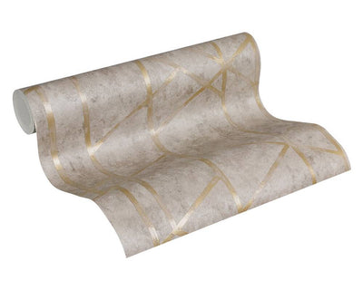 product image for Merida Deco Wallpaper in Beige and Gold by BD Wall 4