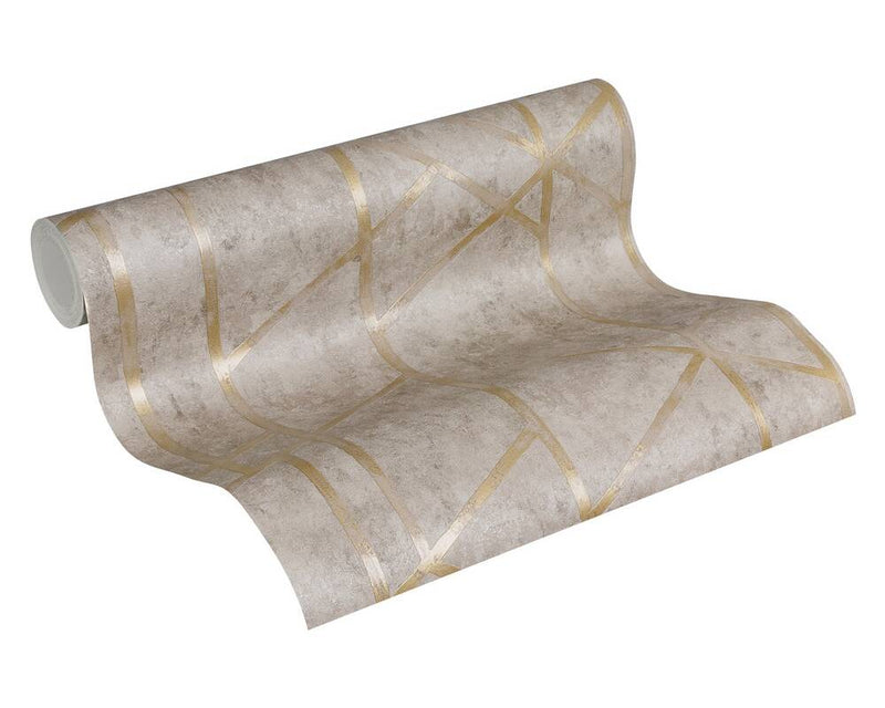 media image for Merida Deco Wallpaper in Beige and Gold by BD Wall 252