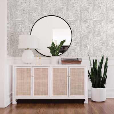 product image for Merritt Geometric Wallpaper in Black from the Scott Living Collection by Brewster Home Fashions 21