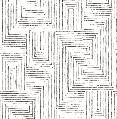 product image of sample merritt geometric wallpaper in black from the scott living collection by brewster home fashions 1 520